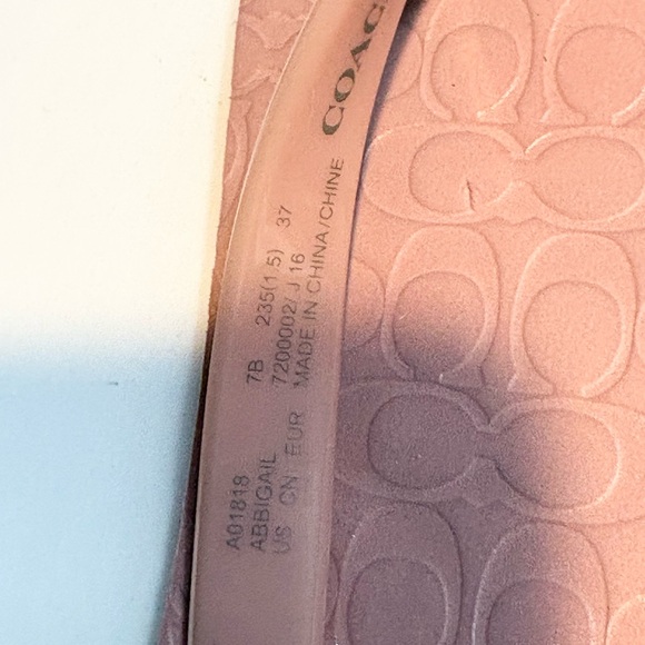 Coach Pink Logo-Embossed Flip Flop Sandals - Picture 4 of 10